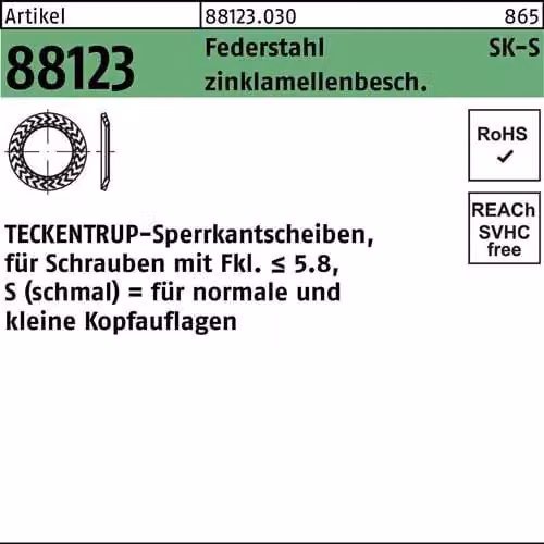 Bordi di chiusura TECKENTRUP. 88123 C 60 flZnnc SKS 6 flZn 881230309060000 (250 pezzi)