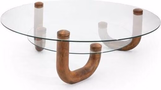 Luxuriös holz Couchtisch mit glasplatte Stilvoller Möbel für Wohnzimmer