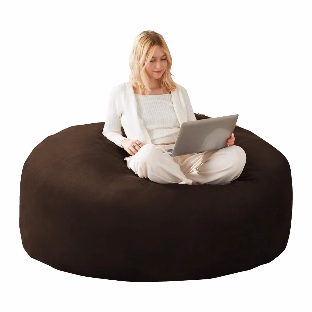 Poltrona Sacco REDOM Marrone con Rivestimento Rimovibile L: 120 cm, P: 120 cm, H: 60 cm – 2