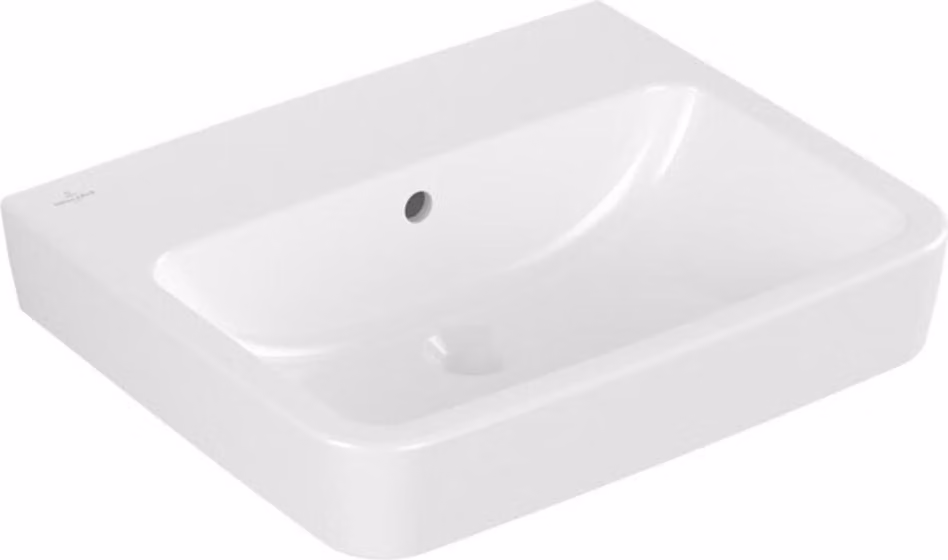 Villeroy & Boch O.novo - Lavabo da appoggio, 550x460 mm, con sfioratore, senza foro per miscelatore, AntiBac, CeramicPlus, bianco alpino 4A41MLT2