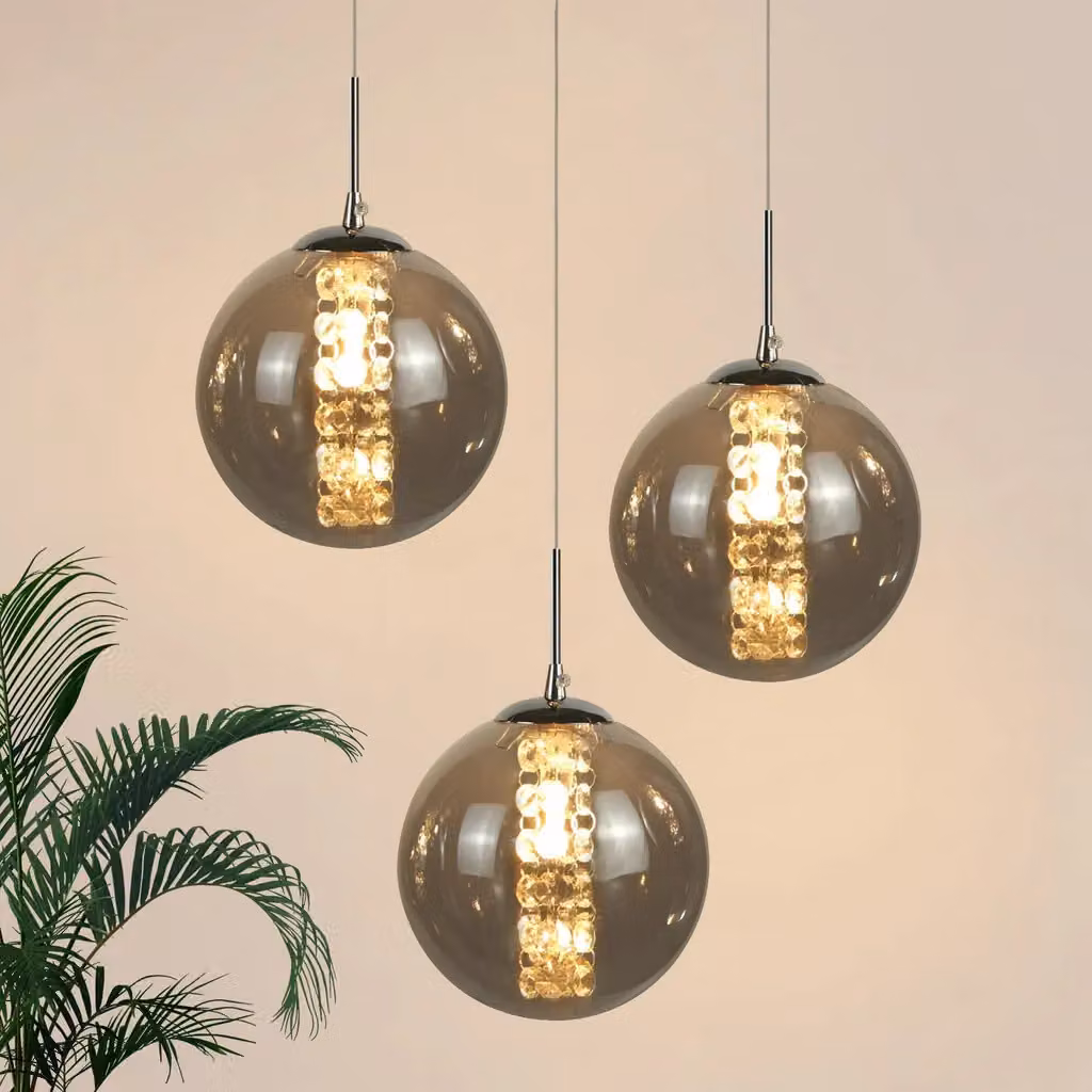 ZMH luce a sospensione tavolo da pranzo 3 fiamma lampada a sospensione altezza regolabile lampadario luce a sospensione vetro per soggiorno camera da letto cucina corridoio