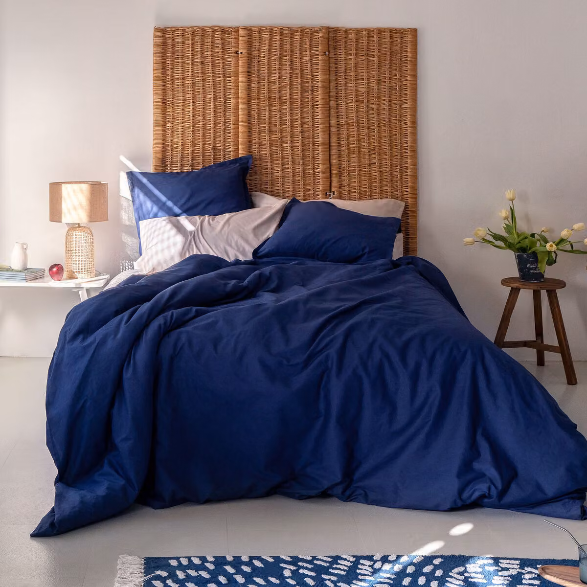 HappyFriday BASIC copripiumino blu navy 140 x 200 cm