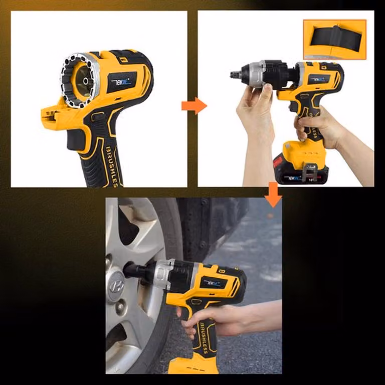 Trapano avvitatore a batteria da 18V, brushless, multifunzione 12 in 1, con sega a catena e accessori