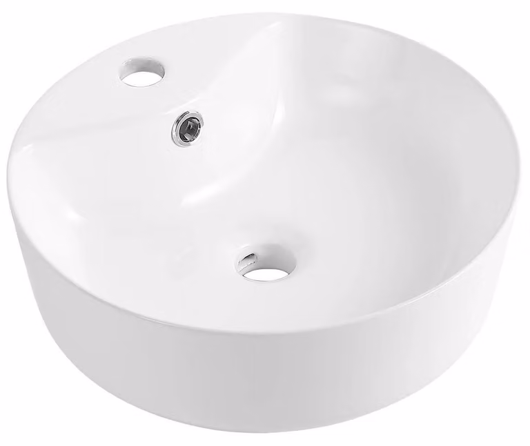 CERANO - Lavabo in Vetroceramica - da appoggio - Ramo - bianco lucido - Ø 39 cm