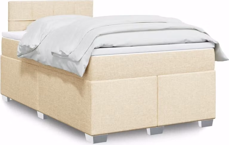 Maison Exclusive - Letto boxspring con materasso Crema 120x200 cm Tessuto