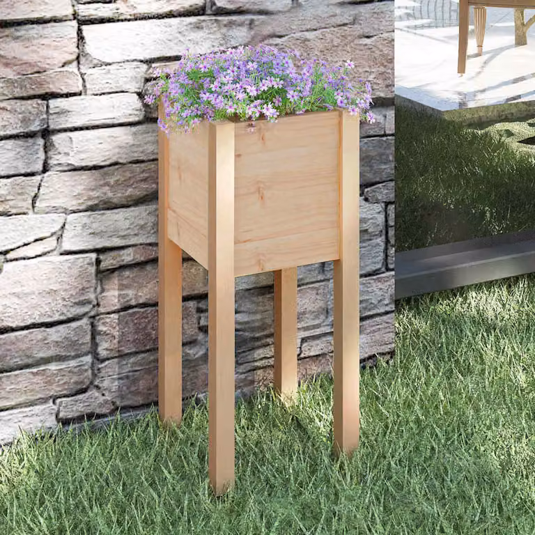 Fioriera da giardino vidaXL in legno di pino marrone L/P/H: 31 x 31 x 70 cm
