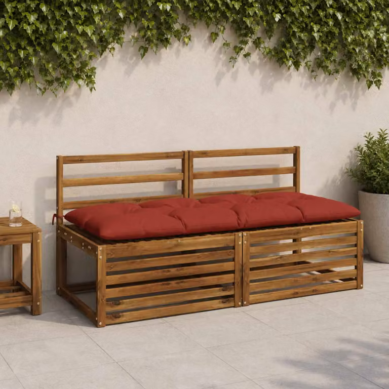 vidaXL Cuscini per Panchina VIANEN 2 pz 100% Poliestere Rosso