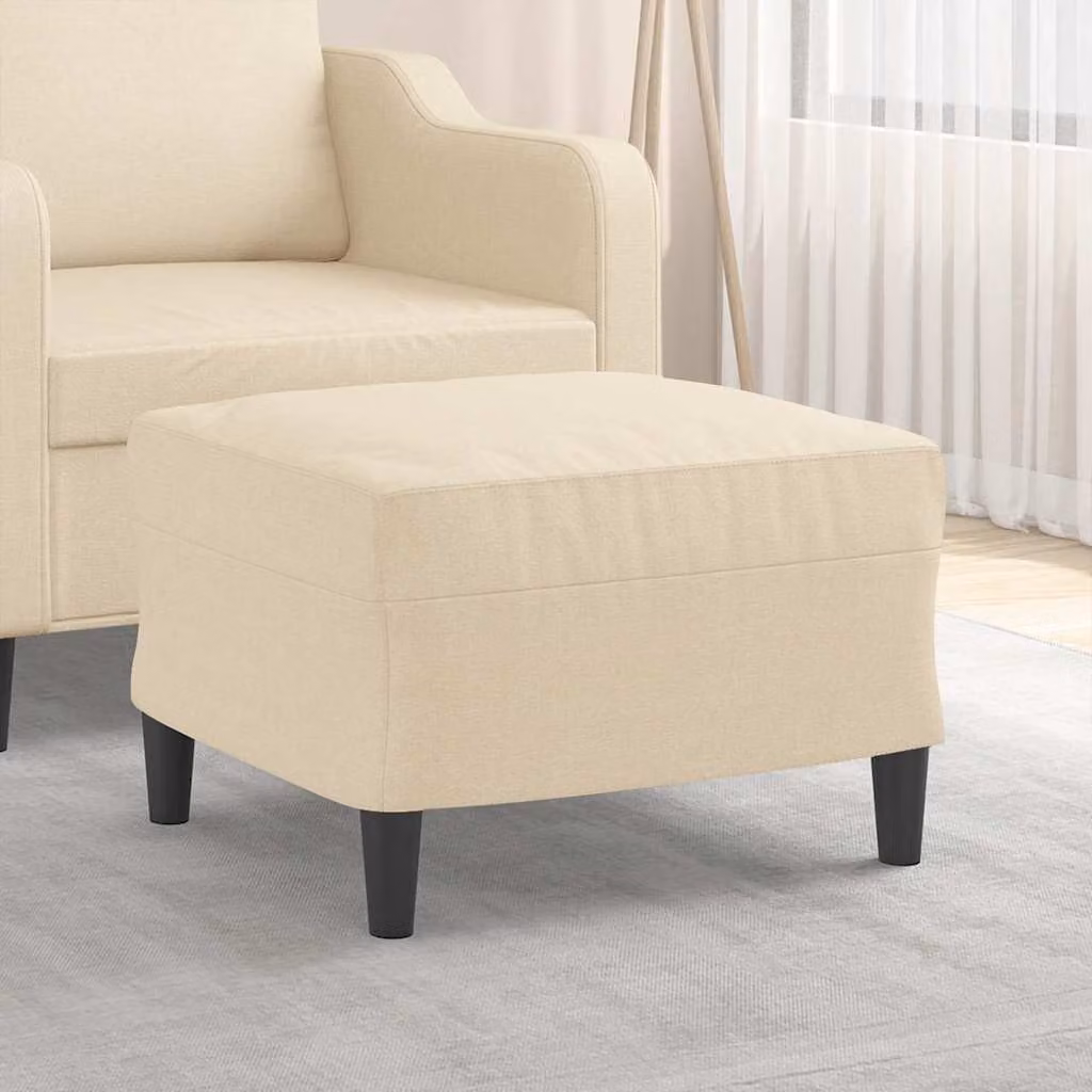 Poggiapiedi vidaXL in tessuto beige L: 60 cm, P: 50 cm, H: 41 cm