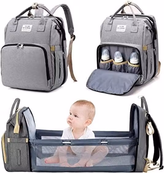 Borsa a tracolla impermeabile in tessuto grigio con ampio spazio portaoggetti