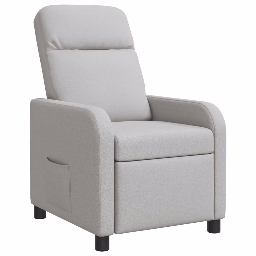 Poltrona reclinabile relax moderna in tessuto Grigio Nuvola con braccioli – 2