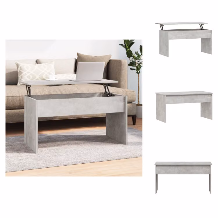 vidaXL Tavolino da caffè grigio cemento 102x50,5x52,5 cm materiale a base di legno - Tavolini da caffè
