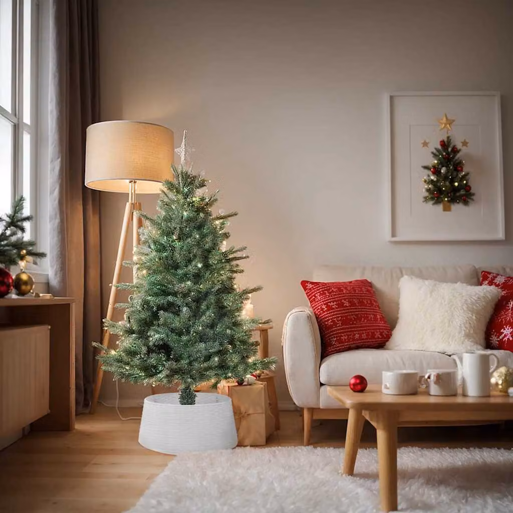 Gonna per Albero di Natale vidaXL Bianca in Plastica Ø56x23 cm