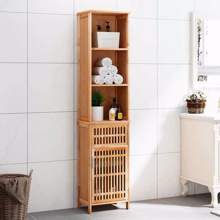 vidaXL Armadietto da Bagno 42x29x182 cm in Legno Massello di Noce