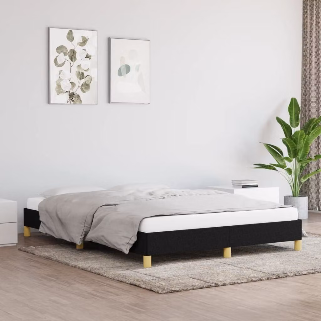 The Living Store Struttura letto nera 160x200 cm in tessuto