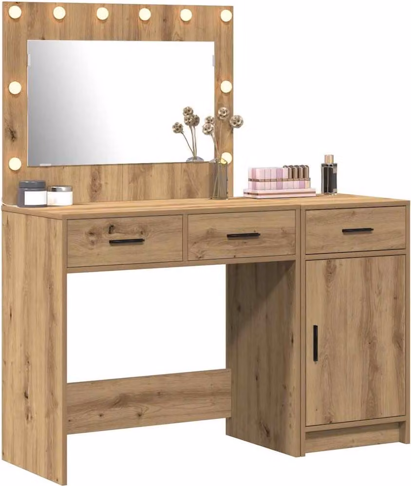 Tavolo da Trucco con cassetto 2 pcs Marrone Legno multistrato
