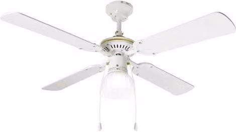 Ventilatore da soffitto Perenz Gemini 7064 B bianco con luce E27 e telecomando, diametro: 105 cm