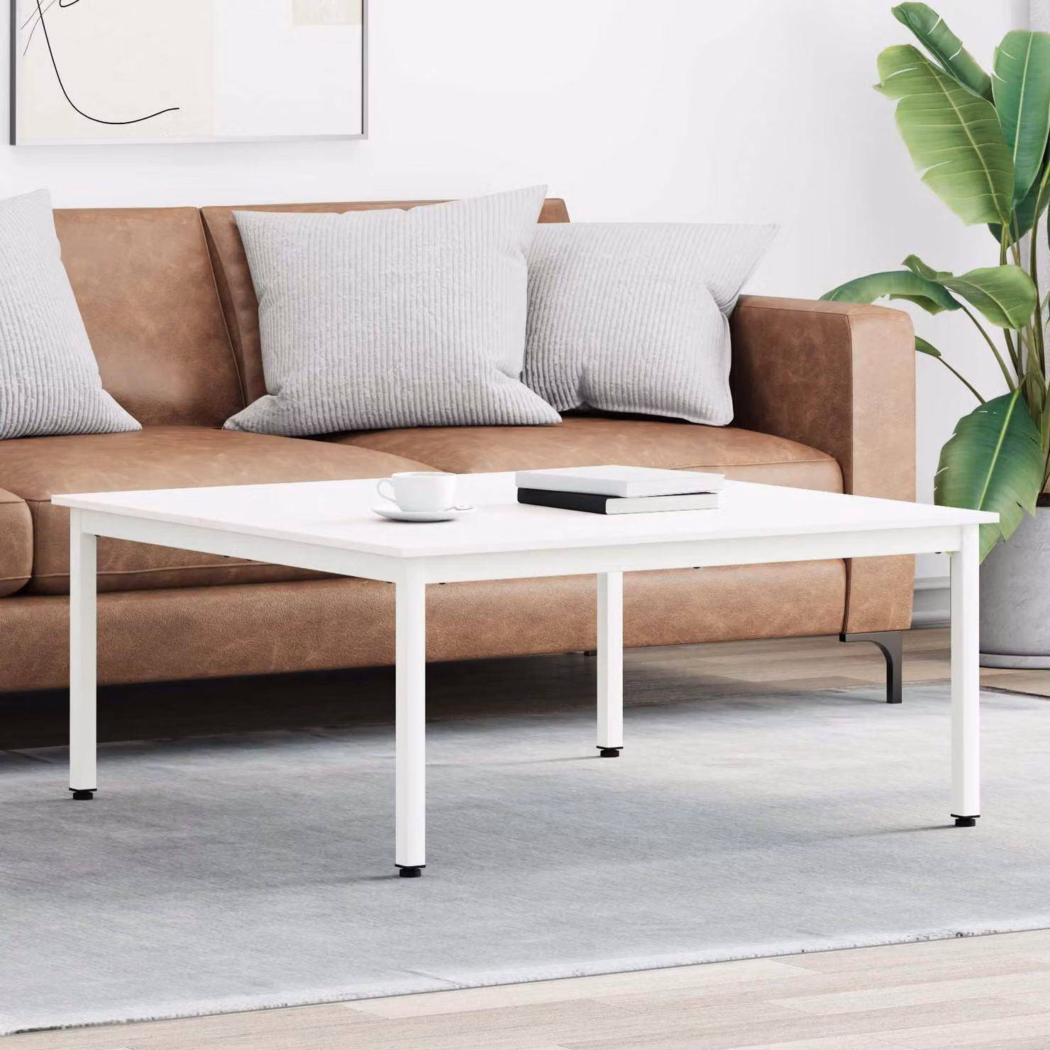 Maison Exclusive - Tavolino bianco 100 x 100 x 45 cm Legno di pino massiccio