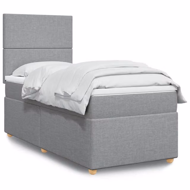 Letto Ibrido con Giroletto a Molle e Materasso vidaXL, Grigio e Bianco, L 100 x P 200 cm