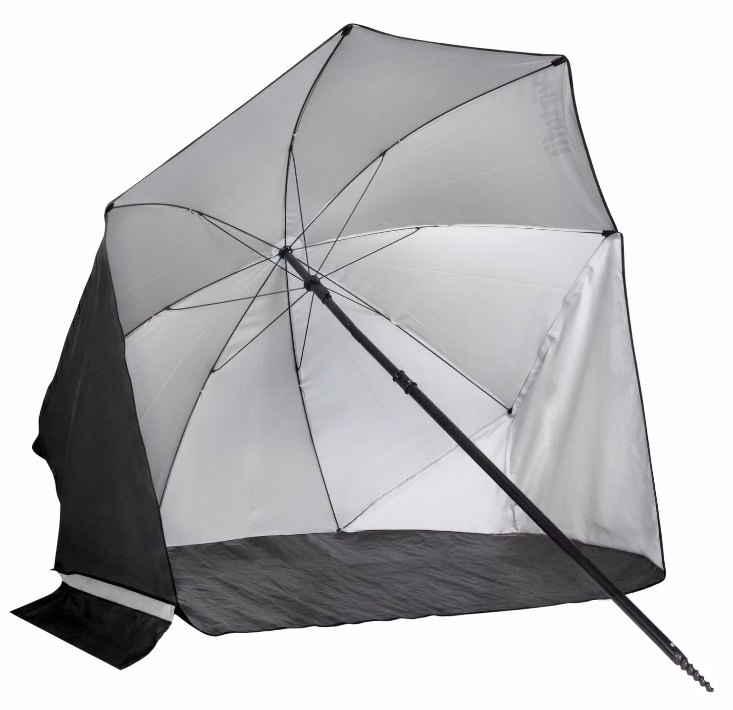 Ombrellone da spiaggia VirtuFit con paravento 160 cm nero