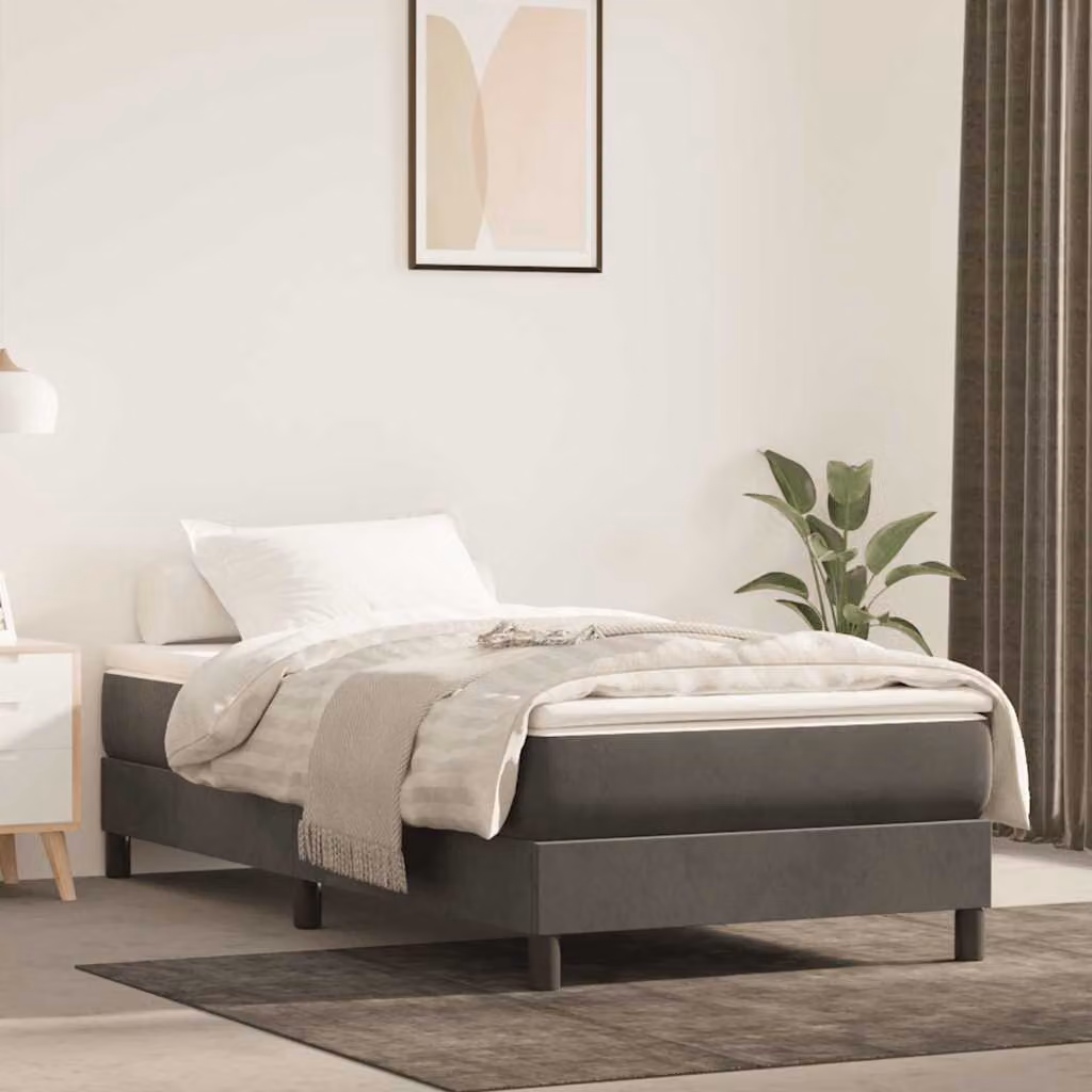 vidaXL Materasso a Molle Insacchettate in Velluto Grigio Scuro L: 80 cm, P: 210 cm, H: 20 cm