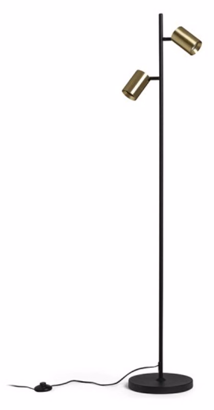 RED - DESIGN RENDL RENDL FLYNN II Lampada da terra nero/ottone spazzolato 230 V GU10 2x9 W R14267