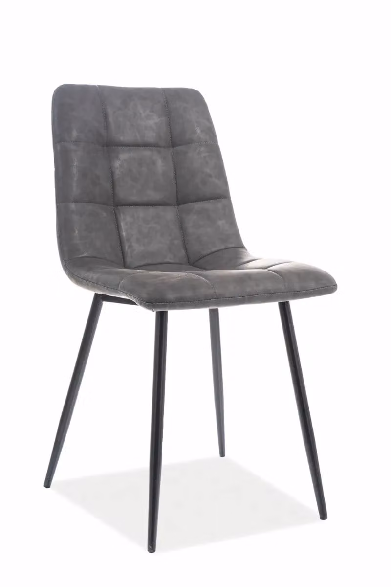 Sedia da pranzo imbottita RUMJANA - nero/grigio