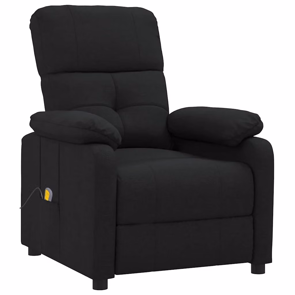 Poltrona Reclinabile Relax vidaXL in Tessuto Nero con Braccioli e Struttura Moderna – 2
