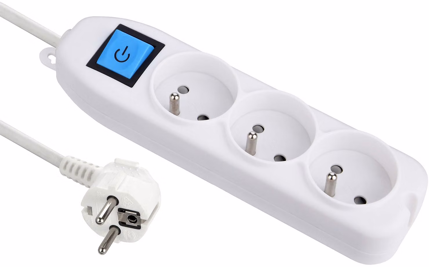 Ciabatta multipresa Electraline Basic, con interruttore, lunghezza 1,5 m, sezione del cavo 3G1