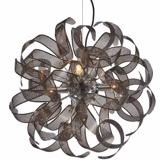 Lampada a sospensione RIBBONETT 5xG9/33W, marrone caffè/argento, Ø: 42, H: 120 cm, attacco G9