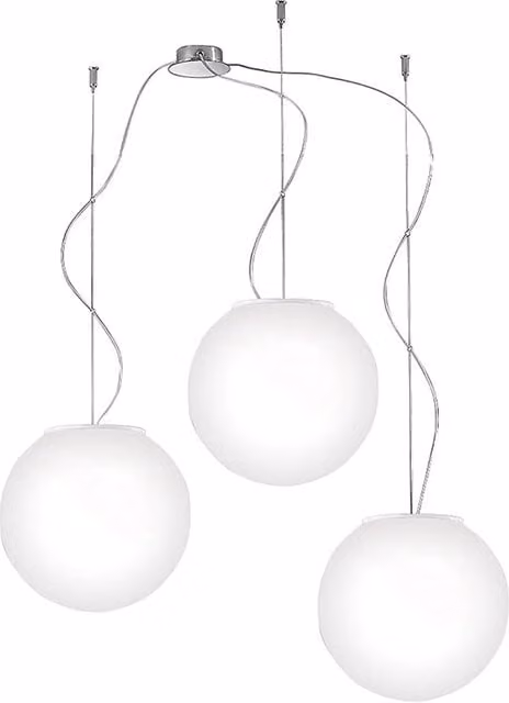 Sospensione Multipla 3 Elementi Emily Rossini Group - Vetro Satinato Bianco, 20cm x3, Attacco E27 IP20, Soluzione di Design Creativa