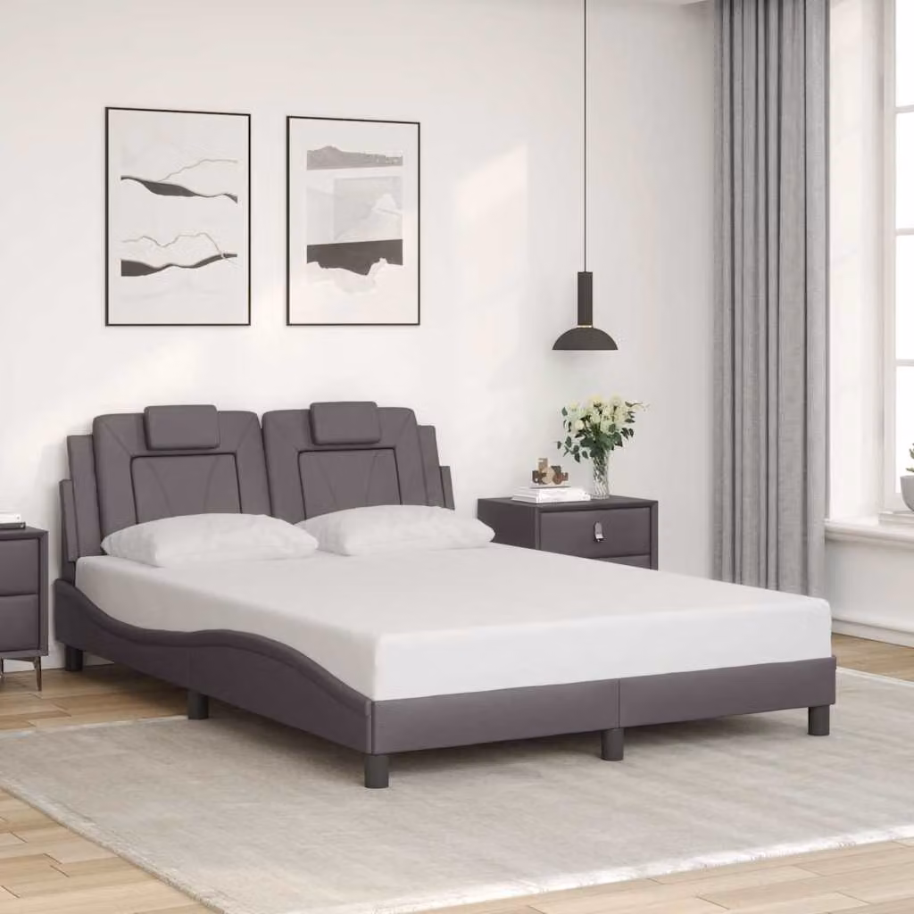 vidaXL Giroletto Viana senza Materasso in Similpelle Crema L/P/H: 200 x 120 x 74,5 cm – 1