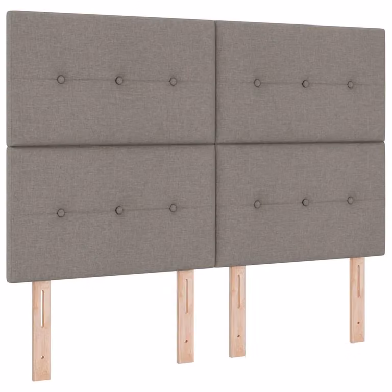 Letto a molla con illuminazione LED sottostante e testiera Talpa vidaXL in tessuto beige o grigio L/P/H: 140 x 200 x 203 cm