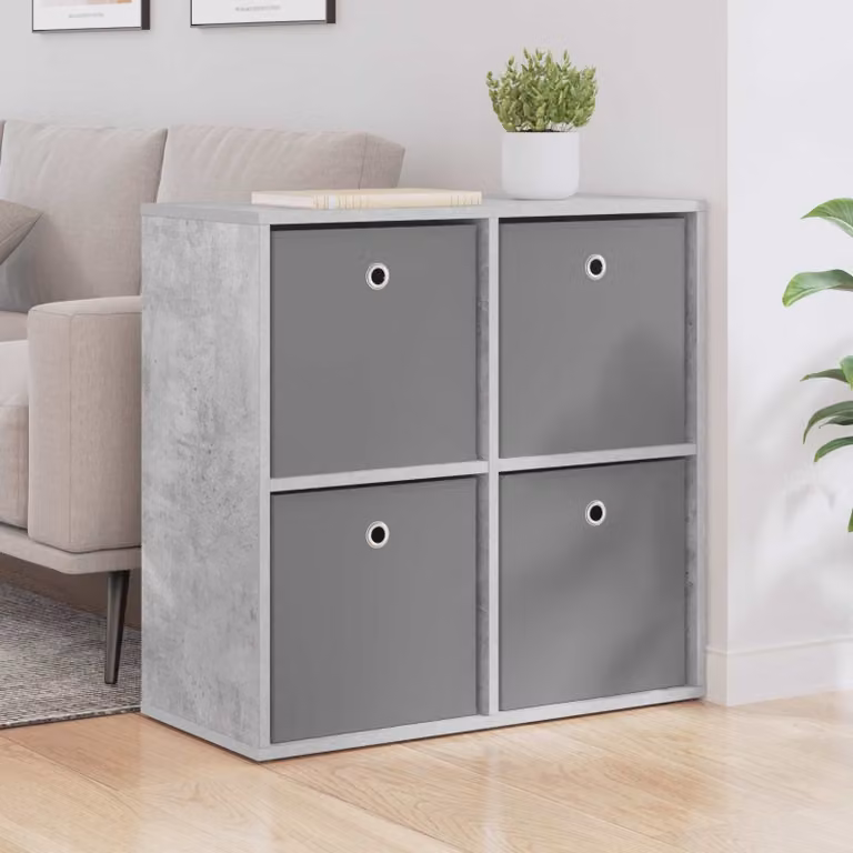 Credenza moderna vidaXL in grigio cemento L: 68,5 cm, P: 32 cm, H: 67 cm