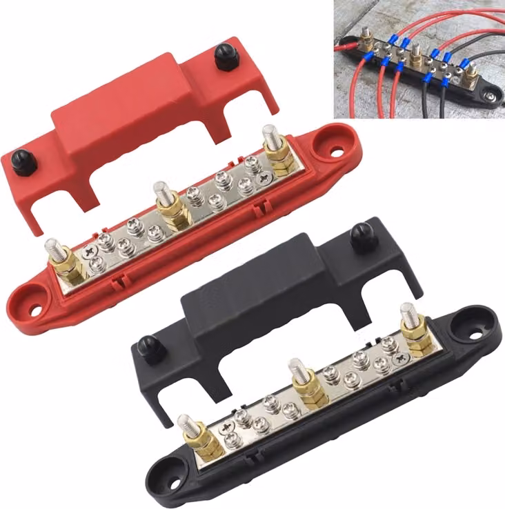1 coppia 48V 150A M6 Morsetto di distribuzione dell'alimentazione Batteria Bus Bar Set