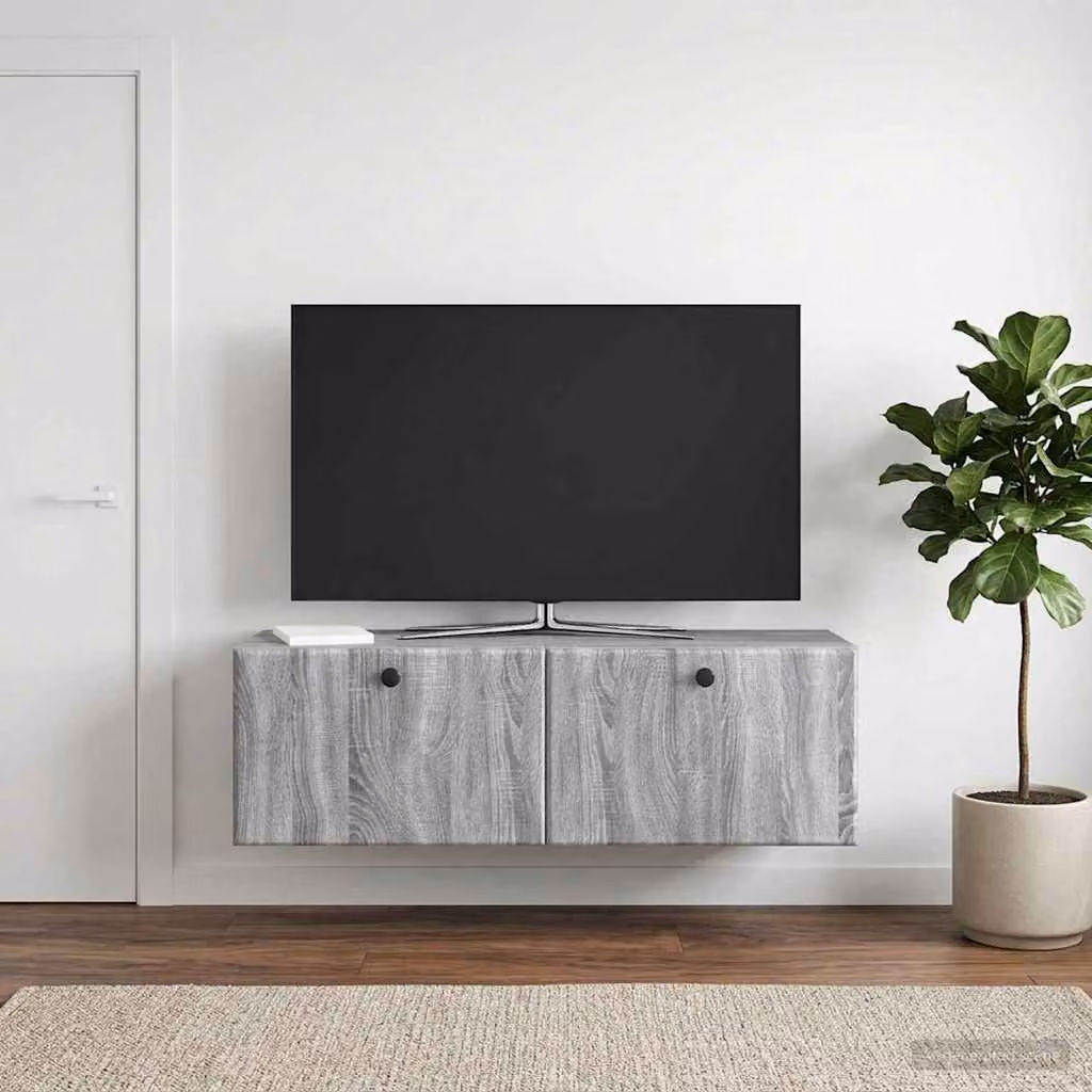 Mobile Porta TV da Muro vidaXL Moderno Grigio L 98 cm, P 31 cm, H 30 cm