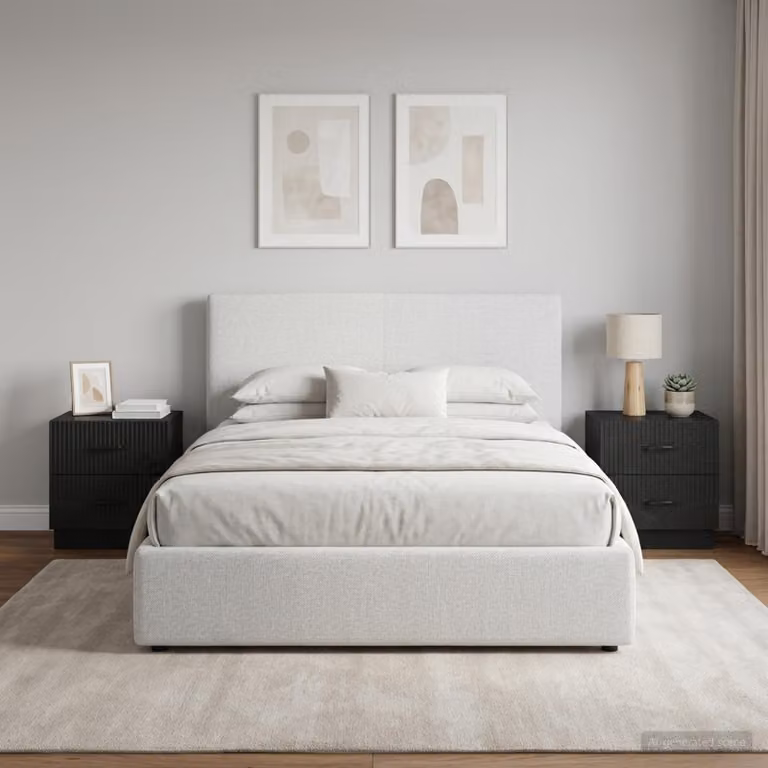 Set di 2 Armadi da Notte vidaXL in MDF Nero Lucido L 43 cm x P 34,5 cm x H 44,5 cm