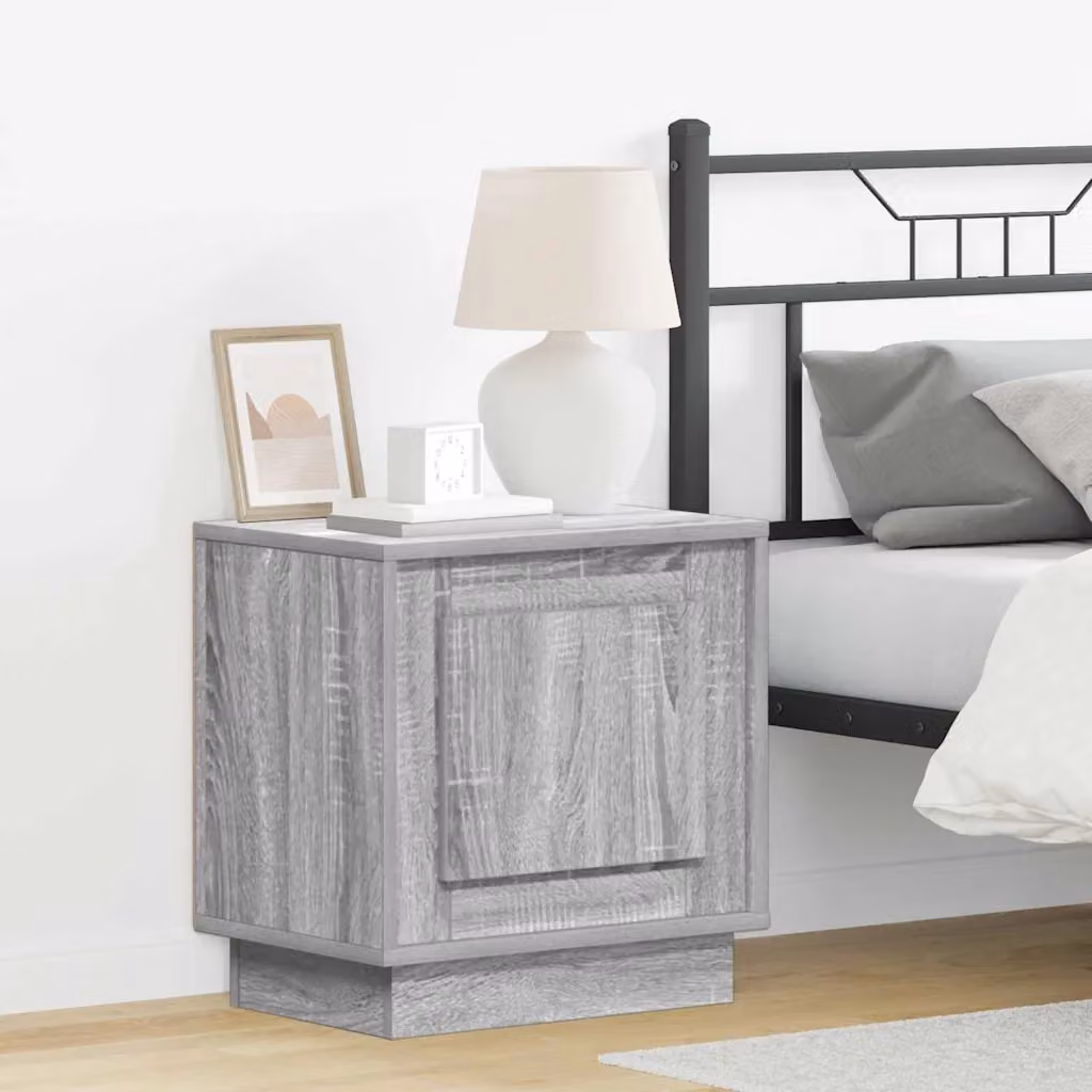 Set di 2 Armadi da Notte vidaXL in MDF Grigio L 44 cm x P 34,5 cm x H 45 cm