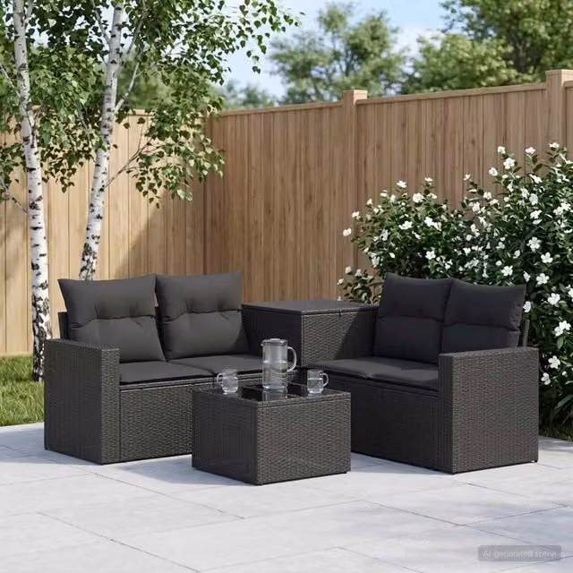 Set di divani 6 pz Nero 55 x 55 x 37 cm 3447391
