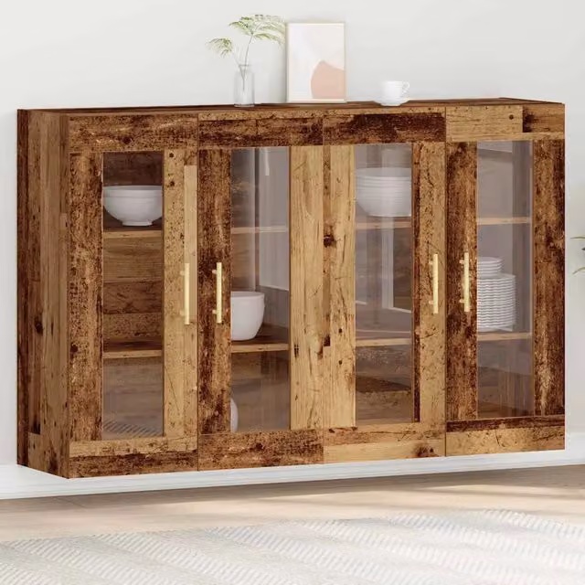 Armadi da Parete 2 pz Legno vecchio 69,5 x 34 x 90 cm 3334305