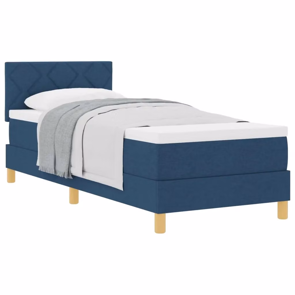 Letto ibrido con testiera e cuscino vidaXL in tessuto blu L: 80 cm, P: 200 cm, H: 140 cm – 2