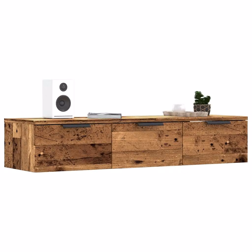 Armadietto a muro vidaXL in legno rustico marrone L: 102 cm, P: 30 cm, H: 20 cm