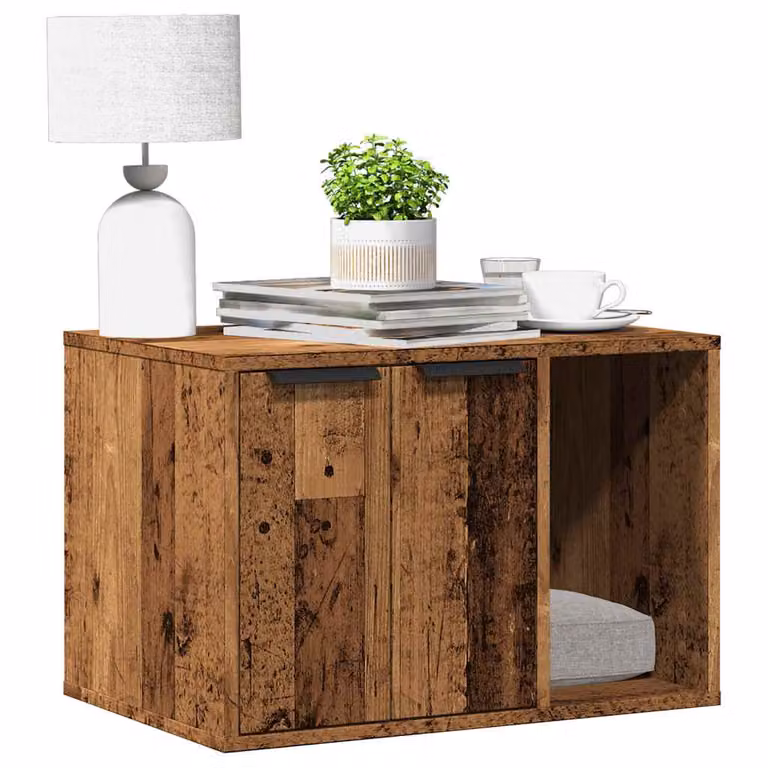 Recinto per lettiera per gatti vidaXL in legno truciolato color marrone L: 60 cm, P: 40 cm, H: 40 cm