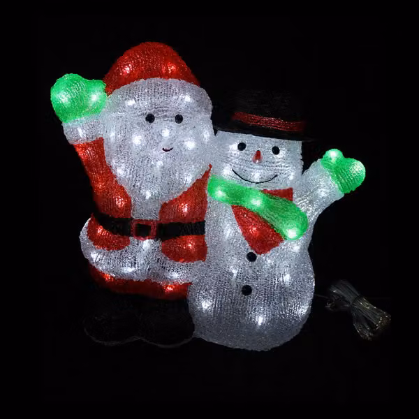 LEX LED Babbo Natale con pupazzo di neve 90 LED