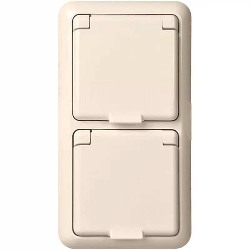 Presa di corrente da incasso Elso, 2 ganci IP44 bianco puro 225414
