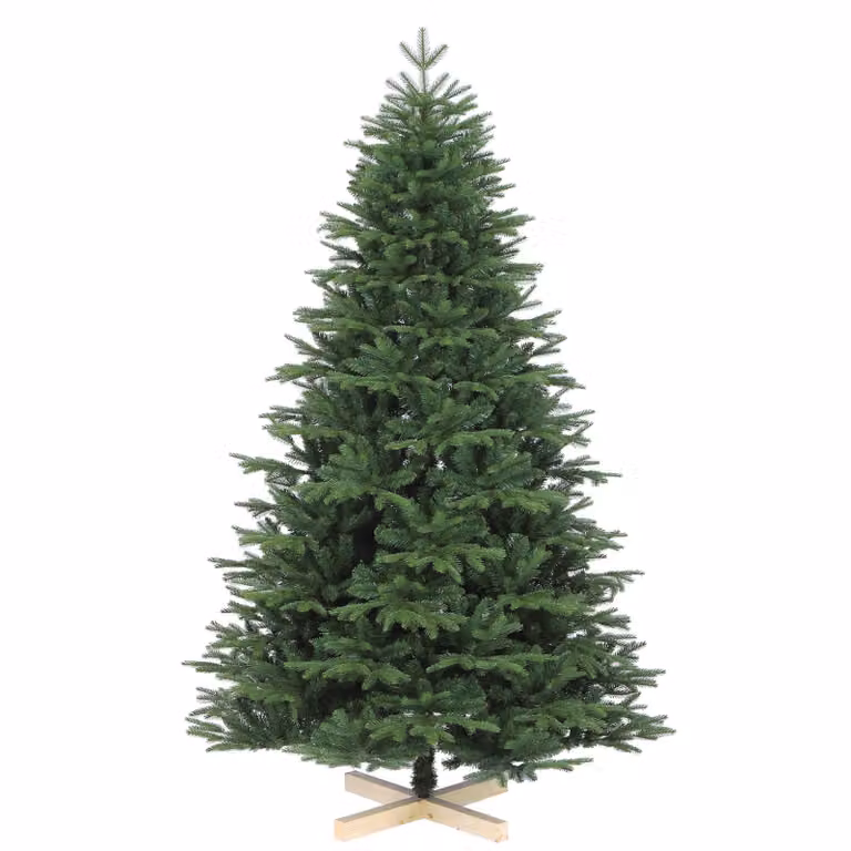 Salcar 210 cm Albero di Natale Artificiale Abete Nordmann con supporto in legno, con 1525 rami in PE e 993 rami in PVC