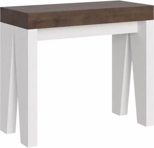 Consolle allungabile 90x40/196 cm Naxor Mix Small piano Noce - struttura Bianco Frassino