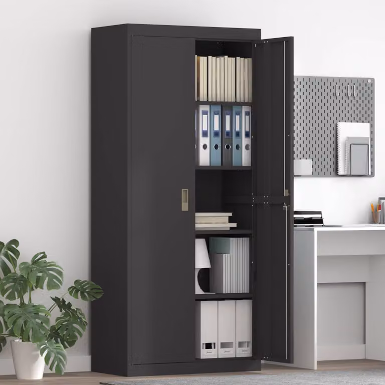 vidaXL Armadio Nero 80 x 40 x 180 cm Acciaio