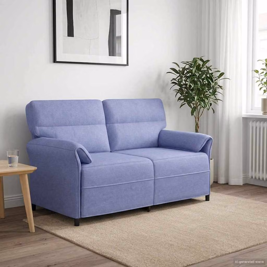 Divano moderno vidaXL in tessuto blu con struttura in metallo e imbottitura in schiuma per il tuo soggiorno