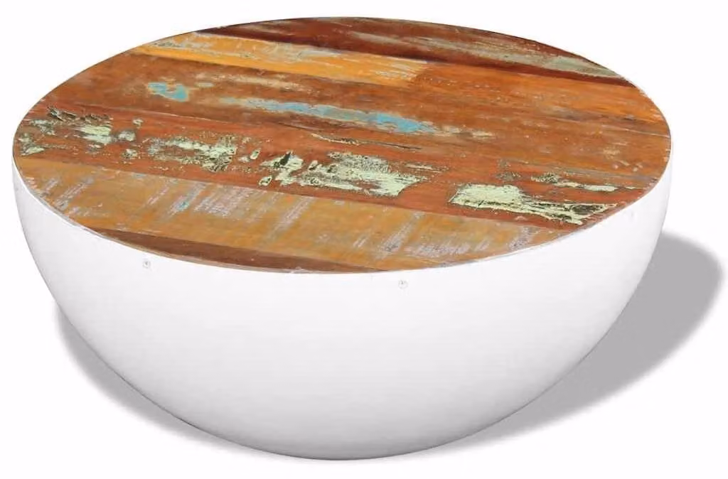 Tavolino da salotto a forma di mensola, in legno massello, 60x30 cm