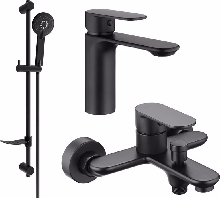 Mexen Milo DF40 set da bagno, nero - 71303DF40-70